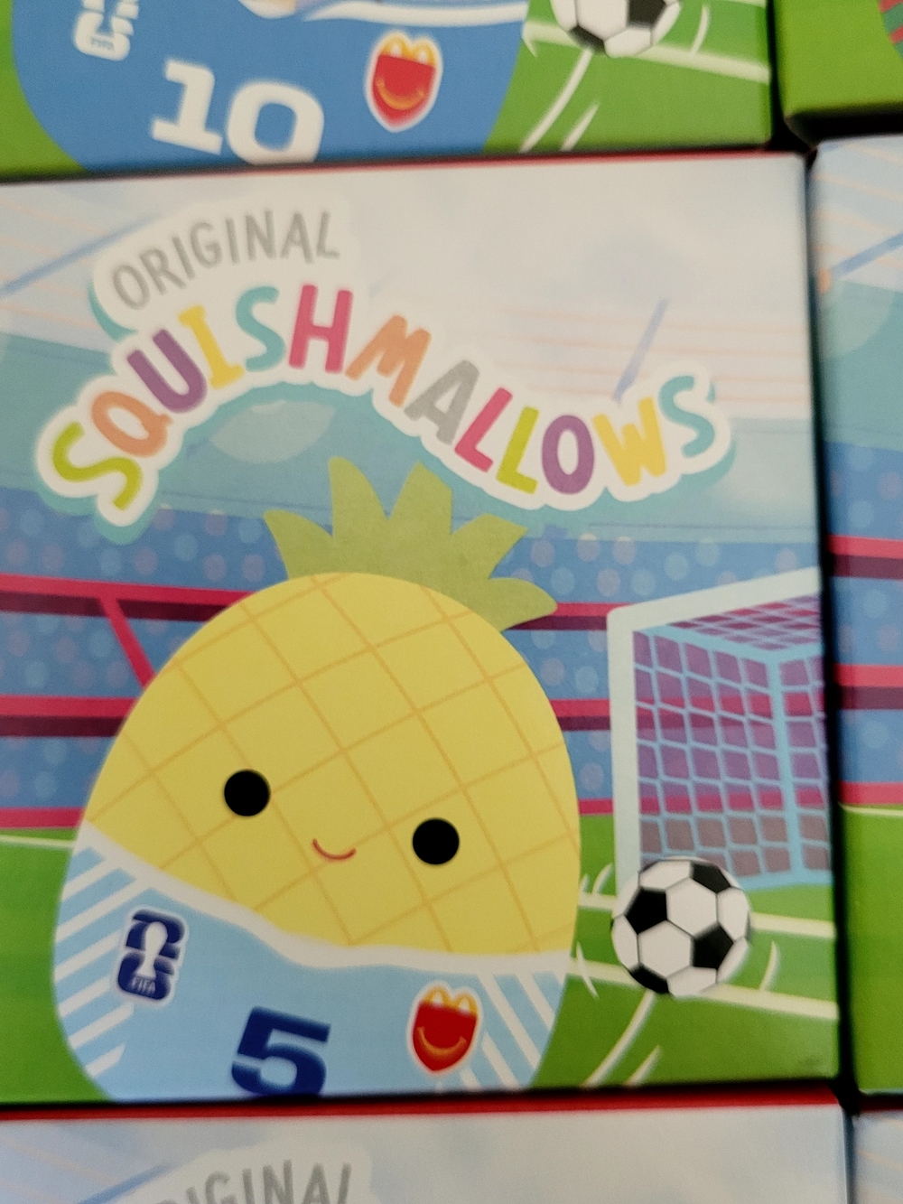 Squishmallows Yellow & Green Pineapple Soccer Plush Box